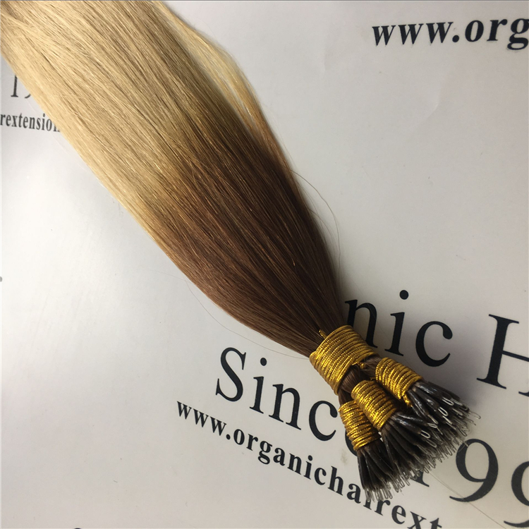 Top quality product Full cuticle hair extensions: balayage nano ring hair H56